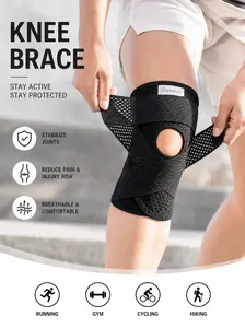 Knee Brace with Side Stabilizers for Meniscal Tear, ACL MCL Support, Arthritis & Knee Pain Relief, Breathable Adjustable Knee Support for Injury Recovery, Men & Women