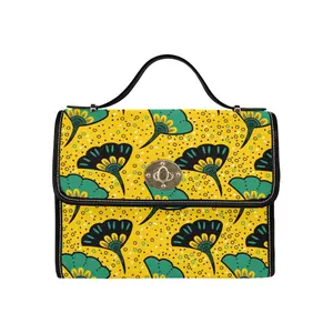 Yellow & Green Ankara Flower Print Handbag