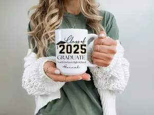Customize Class of 2025 Graduation Coffee Mug Custom Name Grad Mug School Graduation Cup Senior Year Mug 11oz 15oz 
