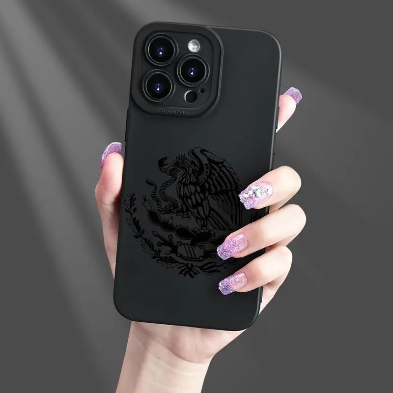 Mexican Engraved Dark Ethnic Style Black Background Smartphone Case - Handheld Cellphone Protection for iPhone 16 Pro Max,17,16,15 Pro,14 PLUS,13,12 Pro,11 Pro Max,X,XS MAX & Samsung Galaxy S22,S23,S24,S23 ULTRA,S25 Devices, Casing