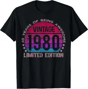 46 Year Old Gifts Limited Edition 46th Birthday Vintage Graphic Tees Menswear Casual Cotton Streetwear T Shirts for Women