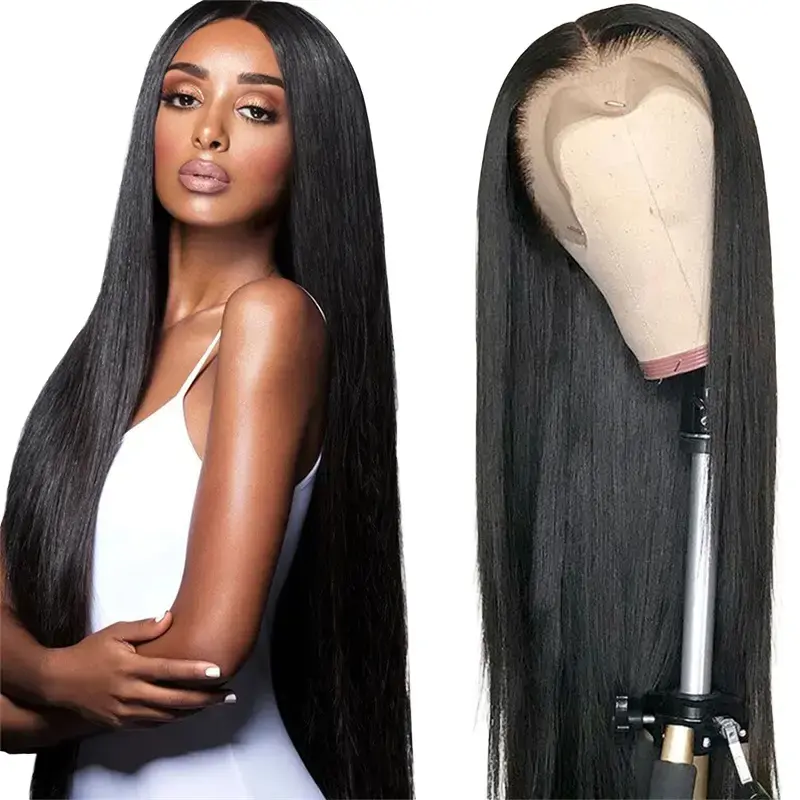 Women's New Middle-Part Long Straight Full Head Synthetic Wig, Heat-Resistant Natural-Looking Hairpiece for Daily Cosplay