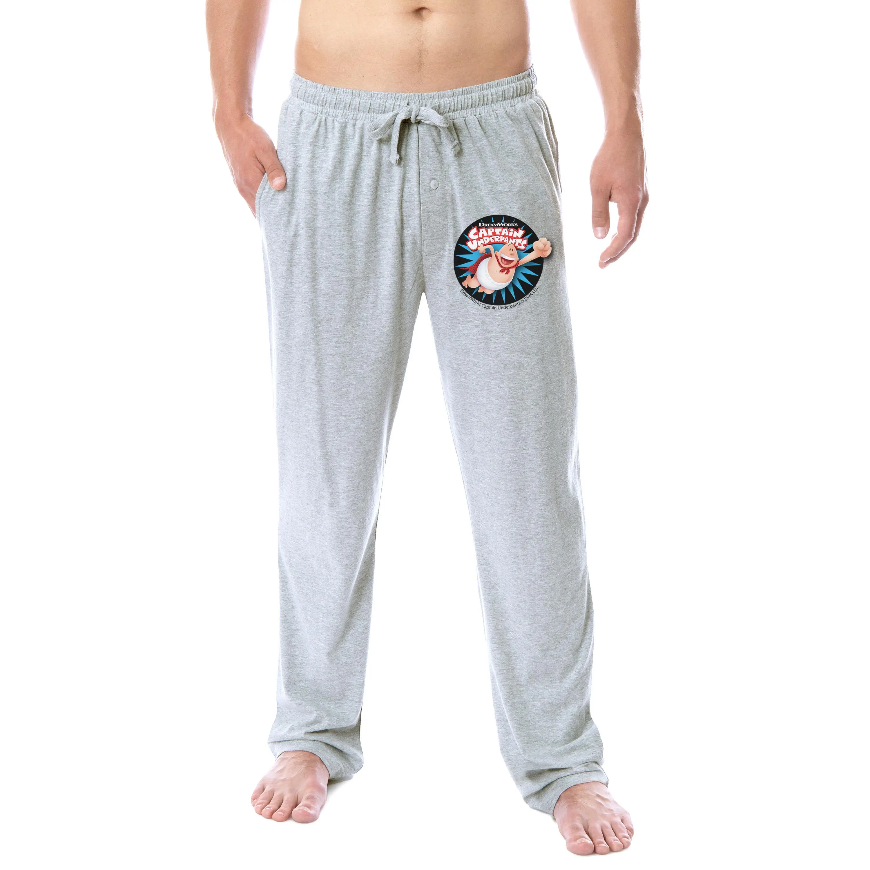 Captain Underpants Mens' Movie Book Logo Character Sleep Pajama Pants