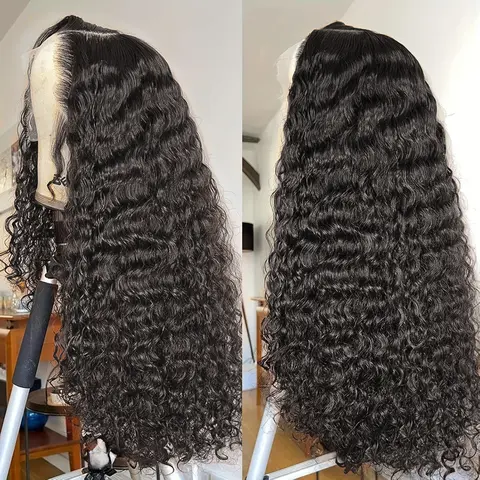 Bling Hair Deep Wave HD Lace front 13x6 13x4 Curly Human Hair Wigs Transparent Lace Frontal Wig PrePlucked 180 Density Wigs For Women with Baby Hair
