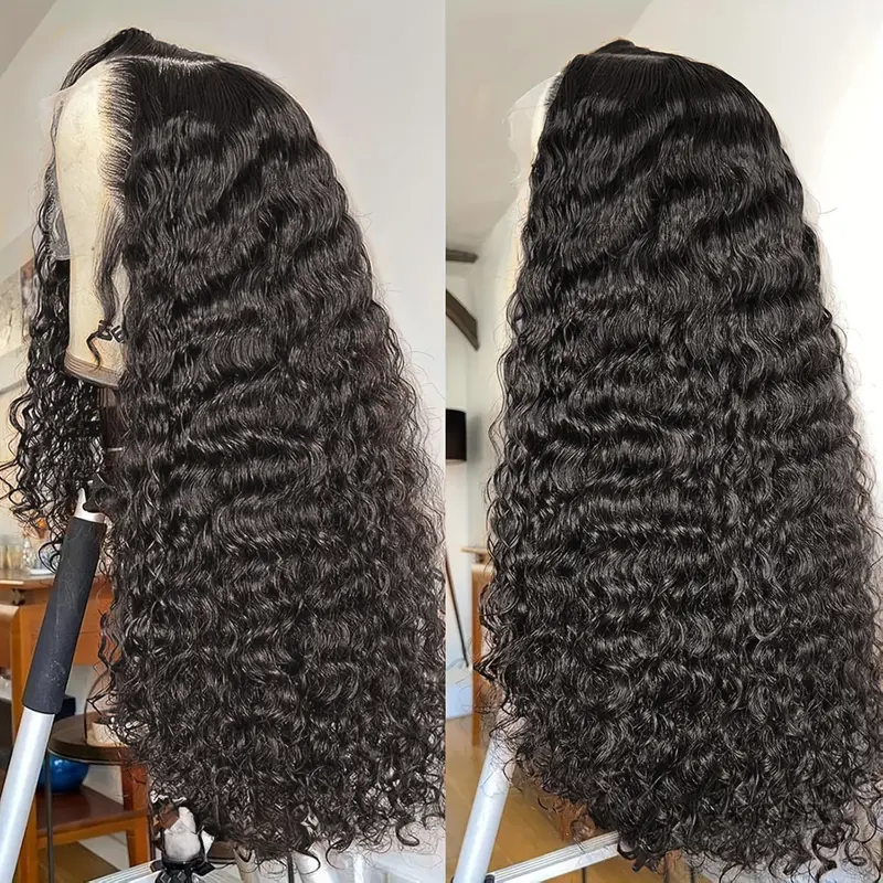 Bling Hair Deep Wave HD Lace front 13x6 13x4 Curly Human Hair Wigs Transparent Lace Frontal Wig PrePlucked 180 Density Wigs For Women with Baby Hair