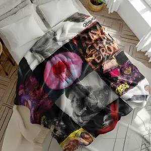 Chriss Browwn Royyalty Album Collage Blanket, Rnb Hip Hop Music Artist Bedding Throw, Fan Merch Decor, Cozy Soft Fleece Gift | GN150126.R2569.ID00