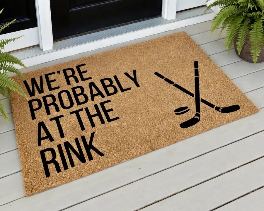 Probably At The Rink Doormat, Hockey Doormat, Hockey Decor, Hockey Family Gifts, Hockey Decorations, Welcome Mat, Hockey Gifts, Hockey Lover
