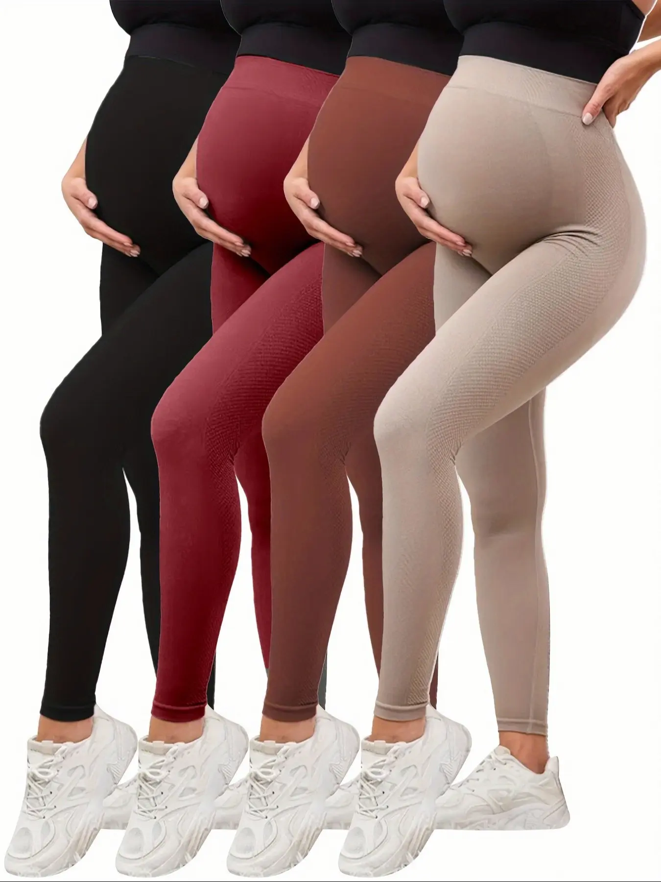 4 Pack Women's Pregnancy Leggings Maternity Leggings Maternity Yoga Pants Maternity Clothes Maternity Clothing Pregnancy Must Haves Maternity Apparel Maternity Wear