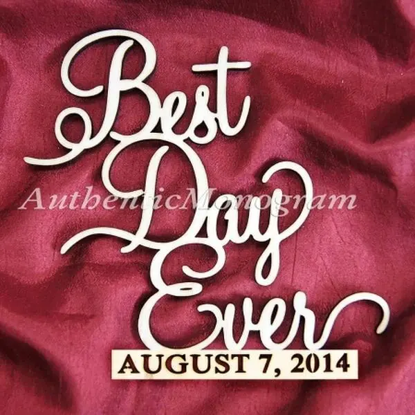 G.DeBrekht 9111012P-24 Best Day Ever & Date Painted Wooden Monogram
