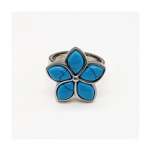 Steel by Design Howlite Flower Ring