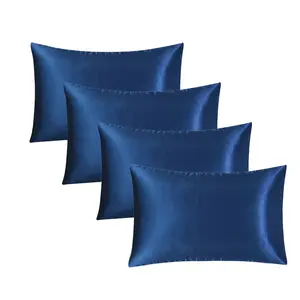 2/4-Pack Satin Pillowcase Silky Soft & Breathable Luxury Bedding Anti-Acne Facial and Hair Care Pillowcase Envelope Closure | Year-Round Use | Cool Bed Accessories | Home Bedroom-Ideal Gift