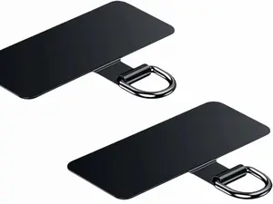 Heavy Duty Tether Tab for iPhone & Android - 44lbs Load, Metal Lanyard & Strap Adapter, Universal Full Phone Case Mount, Black+Black, Durable Oxford Cloth, Zinc Alloy Buckle, Easy Installation