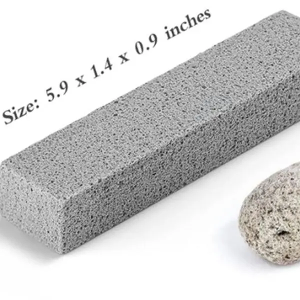 6-Pack Durable Pumice Stones - Eco-Friendly, Non-Toxic, Lightweight Natural Stone Household Cleaning Tools, 4” x 2” x 1”, Easy to Grip, Double-Sided for Toilets, Tubs