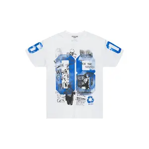 Grill White/Blue Graphic Oversized T-Shirt