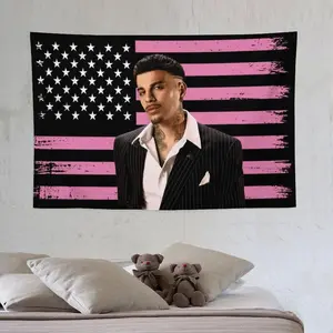 Alejandro Tapestry Rauw Flag Wall Hanging 40x60in Modern Cotton Linen Decorative Poster for Living Room Bedroom Festival Gift Dorm Decor