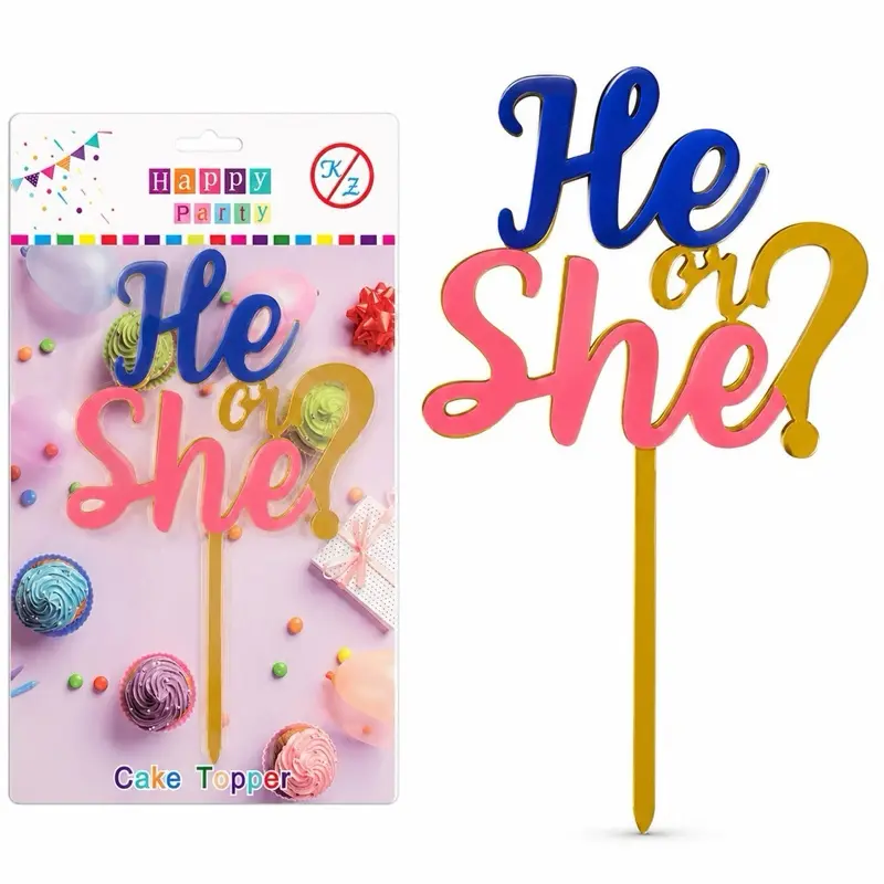 Boy or girl cake topper