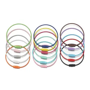 10pcs/lot 50mm Iron Key Ring Colorful Keychain Rings Screw Lock for Jewelry Making Keychain DIY Findings