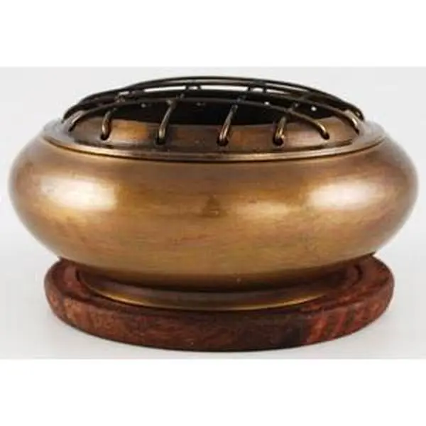 Brass Screen Charcoal & Resin Incense Burner With Coaster