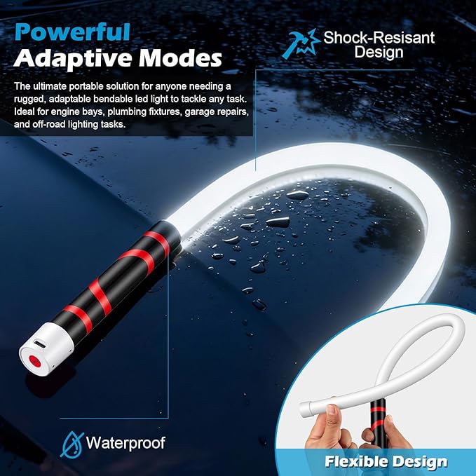 29-Inch Rechargeable Flexible Bendable LED Work Light Stick, High Lumen Hands-Free Inspection Lamp with 3 Brightness Modes, Built-In Batteries & Cells, Eco-Friendly Maintenance Gear for Mechanic Workshop, Home Improvement 29-Inch Rechargeable Flexible Bendable LED Work Light Stick, High Lumen Hands-Free Inspection Lamp with 3 Brightness Modes, Built-In Batteries & Cells, Eco-Friendly Maintenance Gear for Mechanic Workshop, Home Improvement