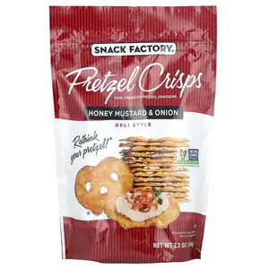 Snack Factory Pretzel Crisps, Honey Mustard & Onion, Deli Style , 7.2 oz (204 g) Snack Factory Pretzel Crisps, Honey Mustard & Onion, Deli Style , 7.2 oz (204 g)