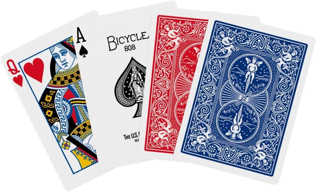 Rider Back Playing Cards, Standard Poker Size, Red & Blue 2 Pack, Premium Quality, Smooth Handling, Ideal for Poker, Blackjack, Family Game Night, Fun for All Ages