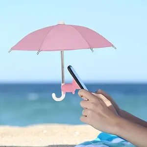 Mobile phone mini umbrella, Lightweight Foldable Umbrella, universal pig sucker bracket, outdoor anti-glare sunshade, polyester fiber material, protecting mobile phone from rain and sunshine, anti-reflection screen protective film.
