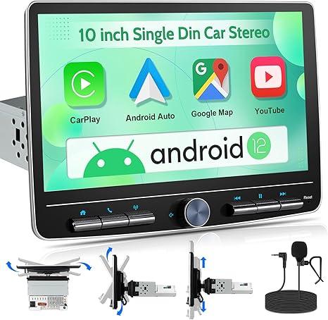 Double Din Car Stereo: 10 Inch Android Double Din Radio Head Unit Touch Floating Screen Compatible with Apple Carplay Android Auto, 8-Core 5.1 CHN Car Audio with Cam, AM/FM, Navi, SWC, MIC