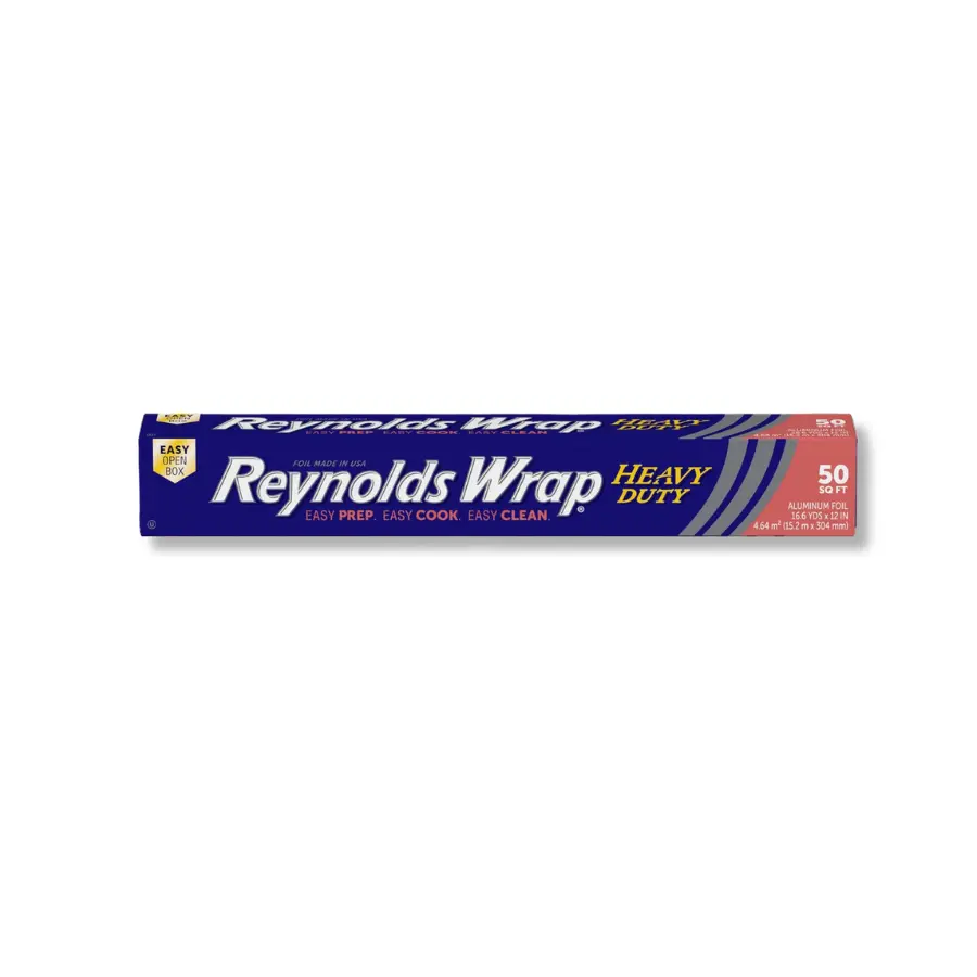 50 Sq Ft Heavy Duty Aluminum Foil Roll, 12 Inch Wide Kitchen Foil for BBQ, Grilling, Baking, Roasting and Food Storage