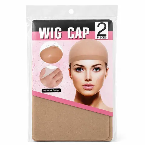 Brennas Women's 2-Piece Nude Light Brown Stocking Wig Caps, Ultra-Thin Stretchy Nylon Lace Front Wigcap with Fit, Ultra-Thin Base Keeps Your Look Light, Natural Look, Hair Extensions & Wig Accessories Tools
