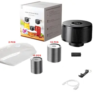 3-in-1 Electric Mason Jar Vacuum Sealer, [2026 Upgraded Version] All-in-one Handheld Vacuum Sealing Kit with 20 Lids, Suitable for Wide-Mouth and Standard-Mouth Jars, Portable Wireless Design, Keeps Food Fresh