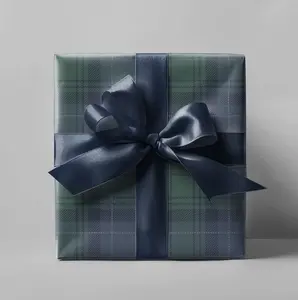 Blue & Green Plaid Wrapping Paper Roll