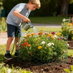 40cm x 15m Plant Netting Kit – Heavy Duty Vinyl Coated Mesh, Includes 150 Ties, 15 Stakes, Gloves & Pliers – DIY Adjustable Fence for Vegetables & Flowers, Outdoor, Diy Kit