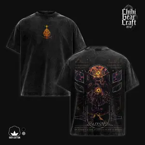 Elden Ring Shirt Frenzied Flame Lord Madness May Chaos Take The World Vintage Washed Oversized Hoodie Gaming Graphic Tee Faded Dark Fantasy Streetwear Y2K Merch Gift For Game Fan Clothes