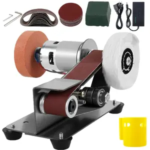 37pcs/107pcs 3-in-1 Mini Belt Sanding Machine -15 Degree Knife Sanding Machine, ElectricDesktop Sanding Machine, 7 Adjustable Speed Buffer Polishing Machines, Suitable For DIYMetal And Wood Handicrafts, Tools, And Tool Polishing (with Kit)