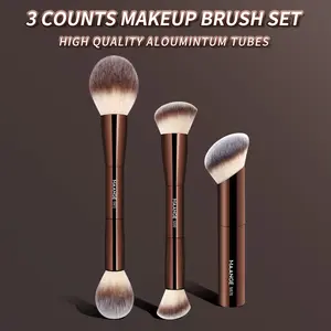 MAANGE 1pc/3pcs Face Makeup Brushes, Makeup Blending Brush, Thumb-shaped Foundation Brush Double-ended Blush Brush Double-ended Powder Brush, Travel Makeup Tools, Perfect for Daily Use, Makeup Accessories Gifts for Friends