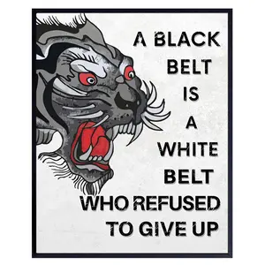 Motivational poster positive Wall Decor LARGE 11x14 - Inspirational Wall Art for Home Gym Decor - Encouraging Wall Decor for Personal Growth, Success, Courage - Gifts for Karate, Martial Arts, MMA Fan