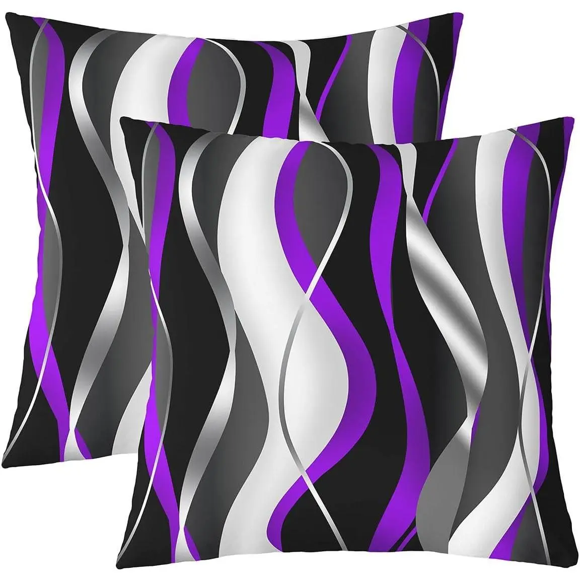 Stripes Purple Black White Throw Pillow Covers Soft Geometri Cushion Covers Living Room Bedroom Modern Striped Art Decorative Throw Sofa Couch Chair