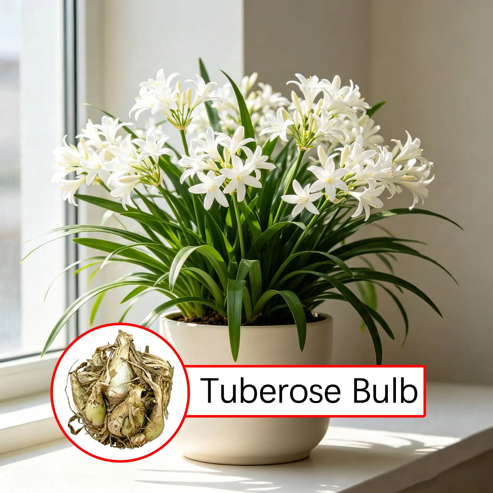 Live Tuberose Bulb Polianthes Tuberosa Fragrant Evening Bloom Indoor Outdoor Easy Grow Garden Plant Gift