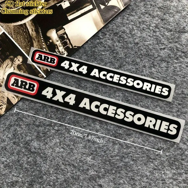 1SET treet Trendy Professional Off-Road Logo Sticker Stick on off-road vehicle bodies or off-road gear backpacks, this black, red & white contrast ARB 4X4 logo decor instantly has a hardcore professional vibe, off-road/4X4 modification enthusiasts