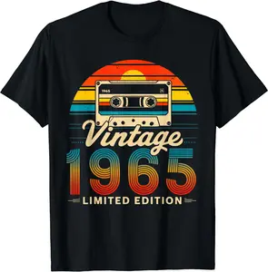 60 Years Old Gifts Vintage Born In 1965 Retro 60th Birthday T-Shirt