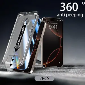 [2PCS] 360° Privacy [4 sides Privacy] Smartphone Screen Protector [UP, DOWN, LEFT, RIGHT] Anti-Spy, Protective, Tempered Glass, Full Protection.