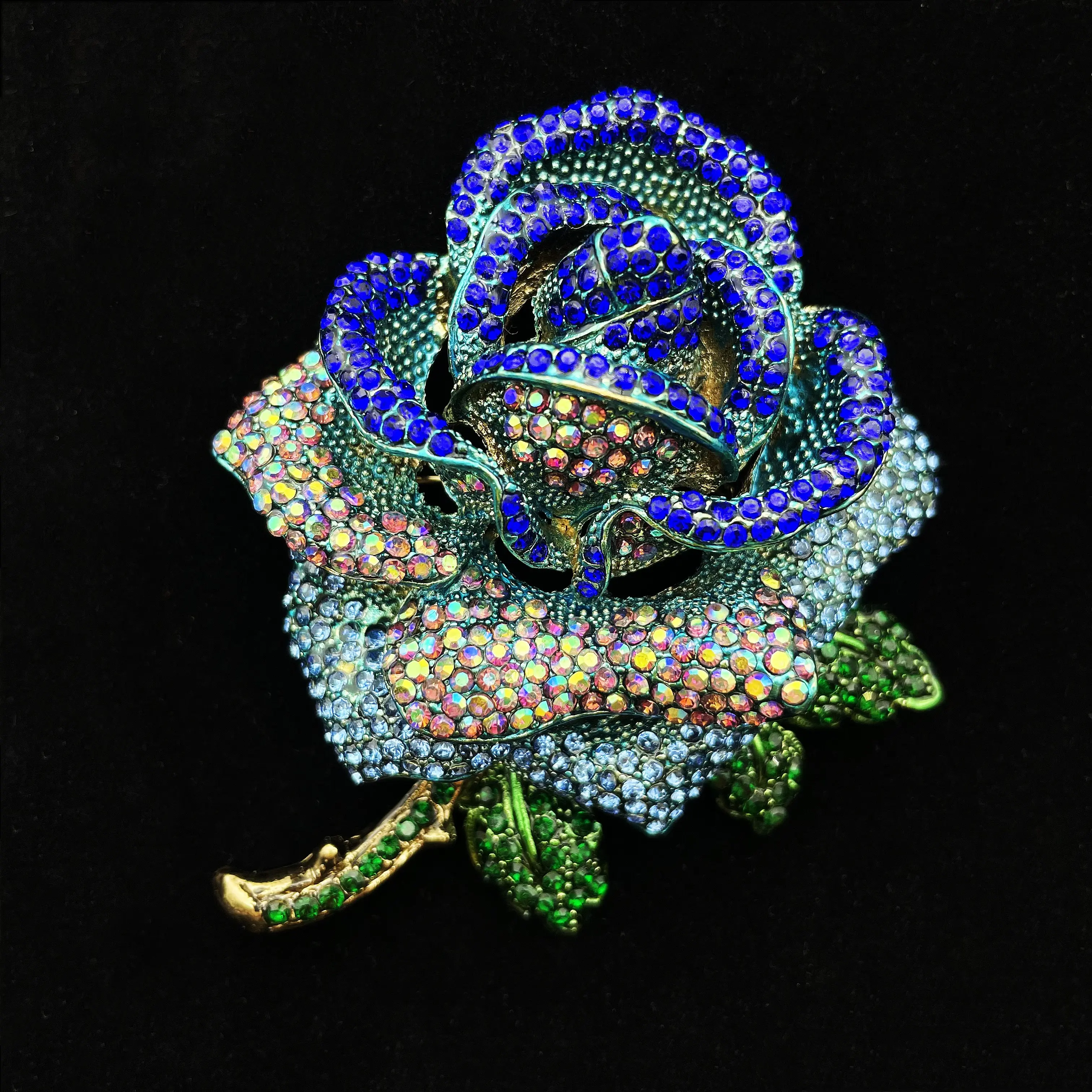 Rhinestone Brooches Flowers Brooch Gold Silver Pink White Black