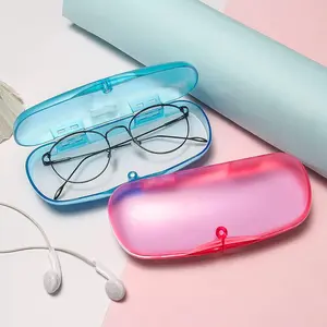 Set of 3 Transparent Plastic Glasses Case, Lightweight PVC Hard Shell, Portable Eyeglass Storage Box