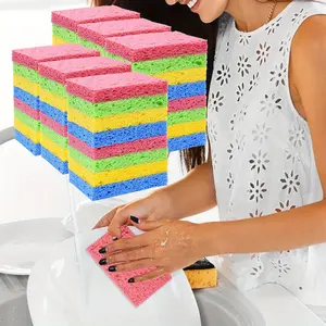 24 Pack Kitchen Sponges Natural Cellulose Compressed Sponges for Cleaning Reusable Dish Sponges Kitchen Non-Scratch DIY