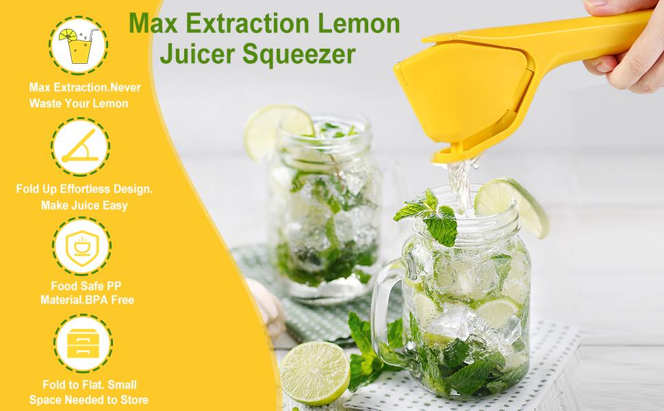 Lemon Squeezer, Effortless Manual Flat Lime Juicer Squeezer, Hand Citrus Press, Folds Design For Saving Space Storage, Easy to Make Juice From Lemon, Lime, Cirtus, Orange, Fruits