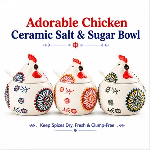 Handmade Ceramic Salt Jar 13 OZ | Airtight Lid And Spoon, Countertop Storage Box for Keeping Salt, Sugar, Spices, a Perfect Gift for Chefs