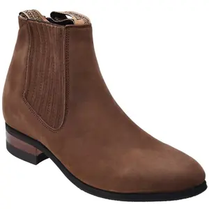 Botines Charros Cafe de Gamuza para Hombre – Bota Charra de Piel