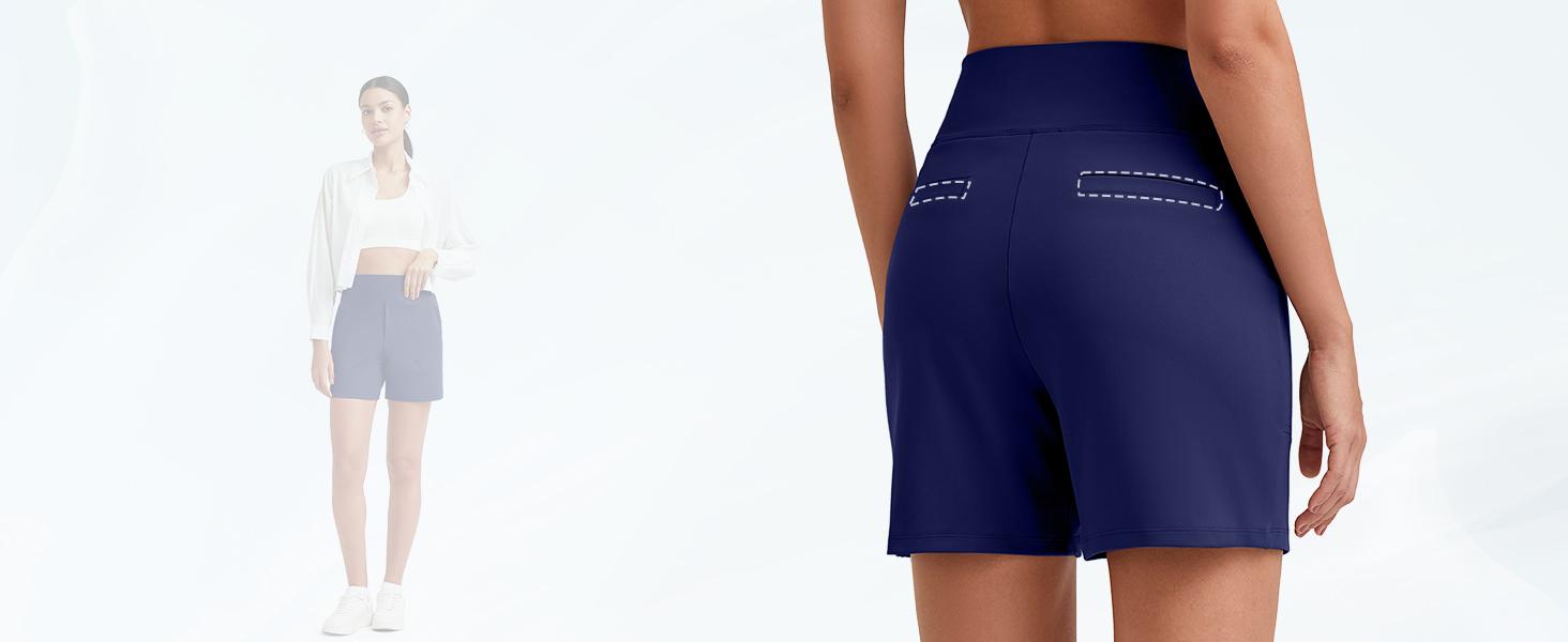 G4Free Women's Athletic Shorts High Waisted Running Yoga Shorts Summer Casual Burmuda Shorts with Pockets Activewear