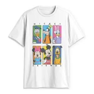 Men's Mickey & Friends Colorful Character Panels T-Shirt