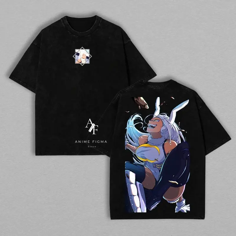 Mirko “Kickstorm Protocol” Tee – Jumbo Print Oversized Hero Shirt | Academy Crest Front + Rabbit of Rebellion Graphic Back | Drop for Fighters Built on Instinct, Not Apologies